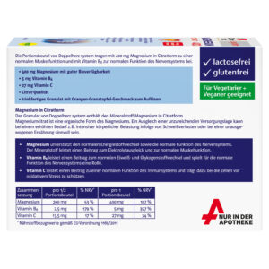 Doppelherz SYSTEM Magnezij 400 CITRAT, granule, 20 vrečic - slika 2