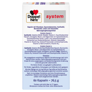 Doppelherz SYSTEM AUGEN PLUS, 2x30 kapsul - slika 2