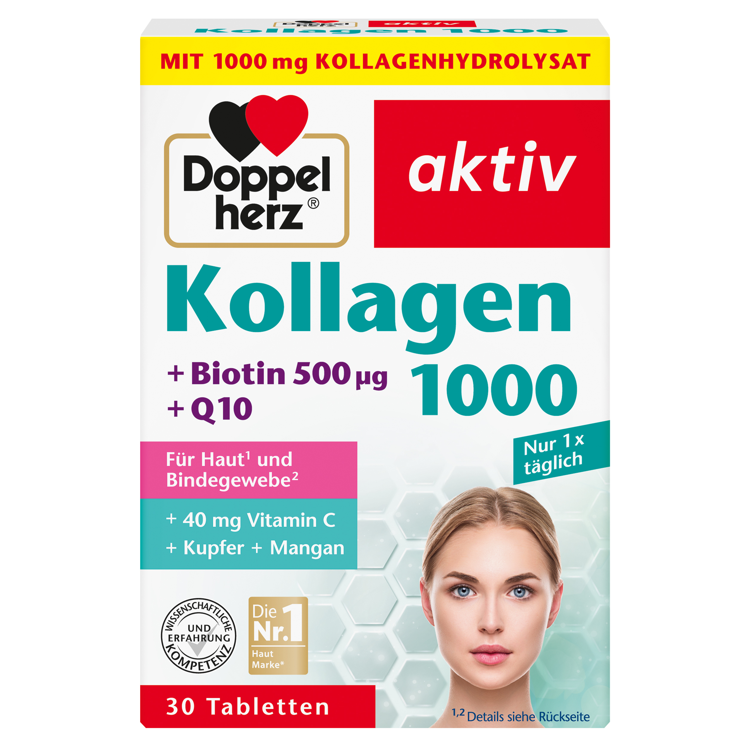 Doppelherz AKTIV Kolagen 1000 + biotin + Q10, 30 tablet