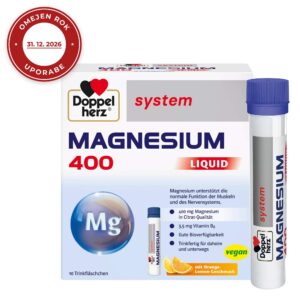 Doppelherz SYSTEM Magnezij 400 LIQUID, 10 enoodmernih plastenk