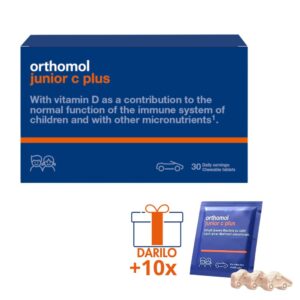 Orthomol junior c plus mandarina/pomaranča, 30 žvečljivih tablet + GRATIS 10 žvečljivih tablet