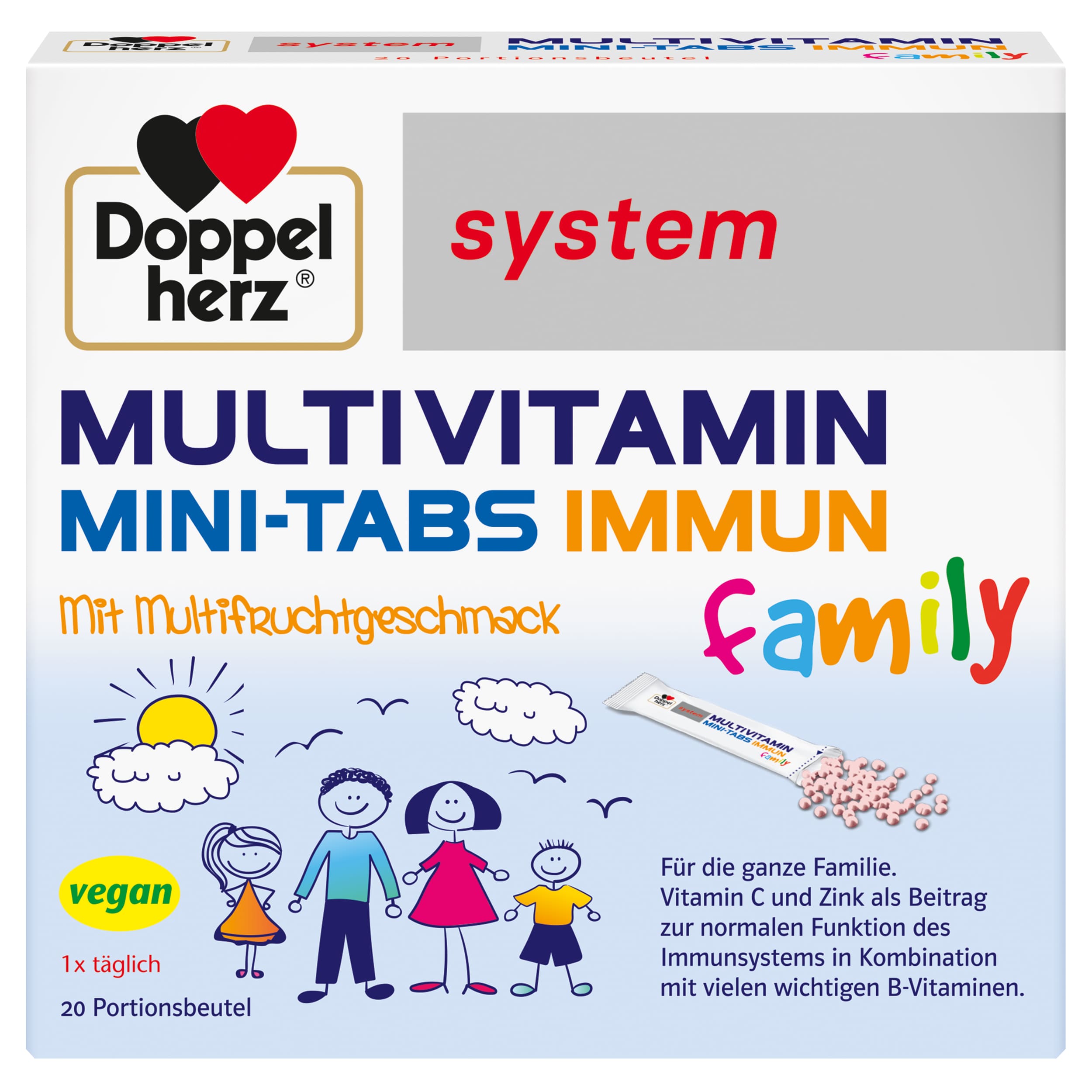 Doppelherz system MULTIVITAMINI MINI-TABS IMMUN family 20 vrečic
