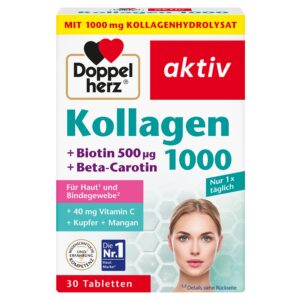 Doppelherz AKTIV Kolagen 1000 + biotin + betakaroten tablete 30x