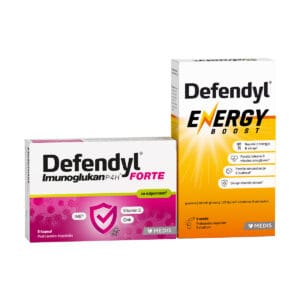 Promo paket Defendyl-Imunoglukan P4H® FORTE, 5 kapsul + Defendyl® Energy Boost, 5 vrečk