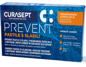 Curasept Prevent pastile s sladilom 16 orodisperzibilnih tablet